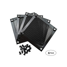 80mm Computer Fan Filter Grills with Screws Aluminum Frame Ultra Fine Stainelss Steel Mesh - 4 Pack