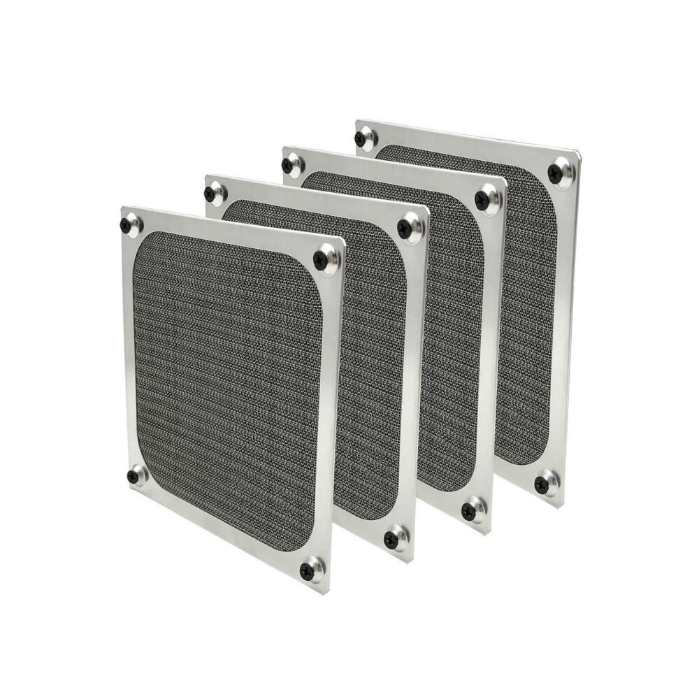 4 Pack 120Mm Computer Fan Filter Grills With Screws Ultra Fine Aluminum Mesh 616288251265