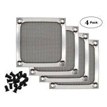 80mm Computer Fan Filter Grills with Screws Aluminum Frame Ultra Fine Stainelss Steel Mesh - 4 Pack