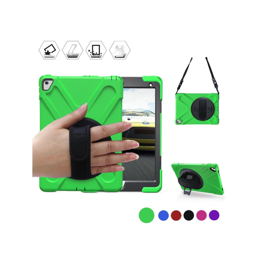 Ipad Pro 9.7 Inch Case 2016 Model A1673 A1674 A1675 Shockproof Cover With Stand Hand Strap Shoulder Strap 698552118528