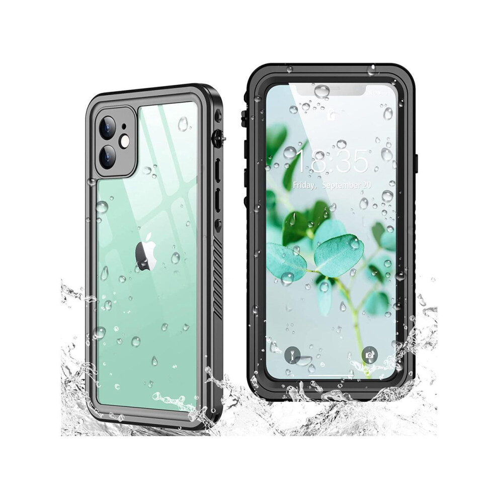 Iphone 11 Waterproof Case With Built-In Screen Protector Shockproof Cover Ip68 Waterproof Phone Case For Iphone 11 6.1 Inch 609808275292