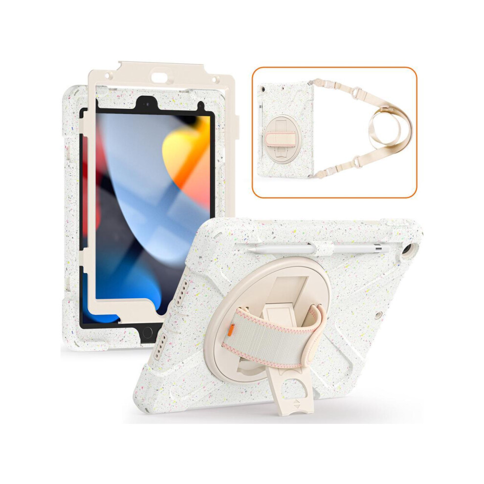 Photos - Other for Computer iPad 9th 8th 7th Generation 10.2 Case with Pencil Holder Kickstand Hand Strap and Shoulder Strap Protective Cover for iPad 1