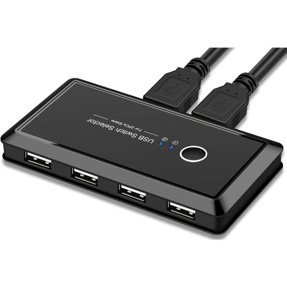 Usb Switcher Selector, 4 Port 2 Computers Usb 2.0 Peripheral Switcher Adapter Hub For Pc Printer Scanner Mouse Keyboard With One Button Switch 609808277821