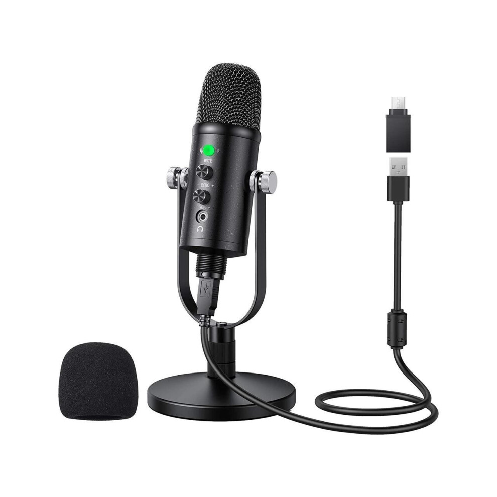 Usb Microphone, Cardioid Usb Microphone Condenser Microphone Pc Gaming Computer Microphone With Round Support For Streaming, Podcasting, Vocal Recordi 609808277845