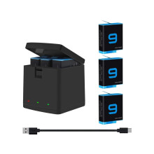 Hero 11 / Hero 10 / Hero 9 Replacement Batteries 3-Pack and 3-Channel USB Charger Compatible with GoPro Hero 11 Black / Hero 10 Black / Hero 9 Black