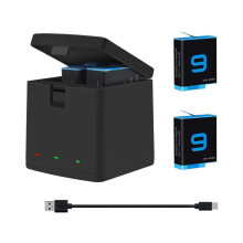AHDBT-901 2-Pack 1720mAh Replacement Batteries + 3-Channel USB Charger for GoPro Hero 9/10/11 Black - Safe, Fast Charge