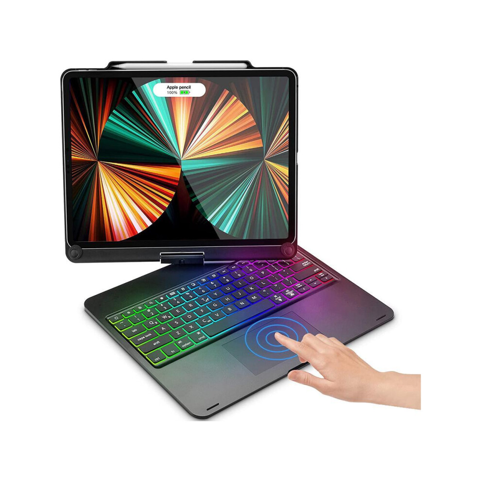 Touchpad Keyboard Case For Ipad Pro 12.9 Inch 6Th Generation 2022 5Th Gen 2021 4Th Gen 2020 3Rd Gen 2018 Backlit Bluetooth Cover With Pencil Holder 609808278170