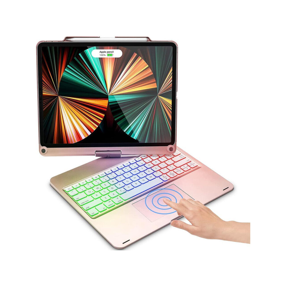 Touchpad Keyboard Case For Ipad Pro 12.9 Inch 6Th Generation 2022 5Th Gen 2021 4Th Gen 2020 3Rd Gen 2018 Backlit Bluetooth Cover With Pencil Holder 609808278187
