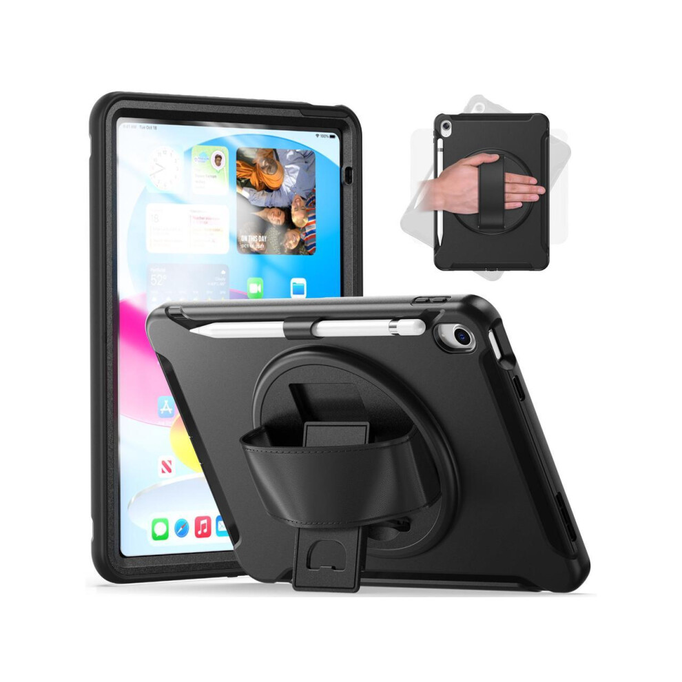 Case For Ipad 10Th Generation 10.9 Inch 2022 With Pencil Holder,360 Swivel Stand, Hand Strap, Shockproof Protective Cover 609808278460