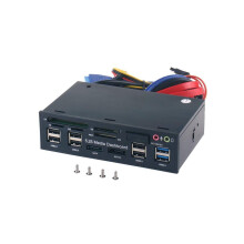 Multi-Function USB Internal Card Reader 3.0 Hub with eSATA SATA Port PC Dashboard Media Front Panel Audio for SD MS CF TF M2 MMC Memory Cards Fits 5.2