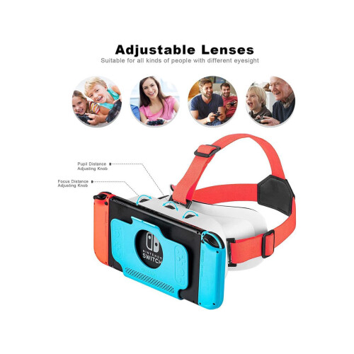 VR Headset for Nintendo Switch / Switch OLED Model/Nintendo Switch 3D VR (Virtual Reality) Glasses, Switch VR Labo Goggles Headset for Nintendo Switch 2