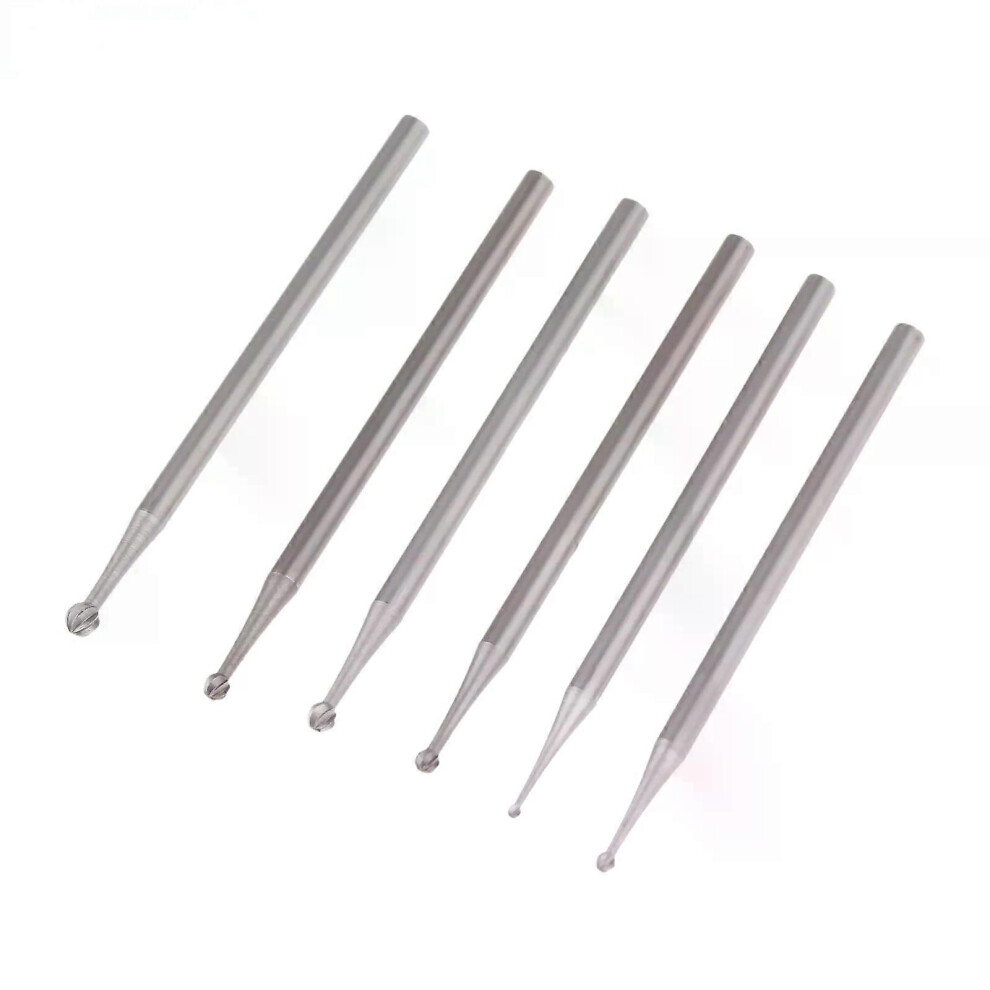 Lot de 6 couteaux de gravure à tête sphérique en acier, tige de 235 mm, pour sculpture sur pierre et
