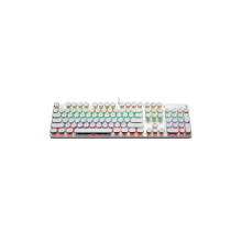 USB LED Backlit Retro Typewriter Mechanical Keyboard -Blue Switch - Round Keycaps -104 Keys Gaming Keyboard Mechanical Gaming Keyboard for PC/Mac/Game