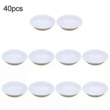 40 platos de plástico blanco para condimentos, cuencos para mojar sushi, vinagre, especias y salsa,