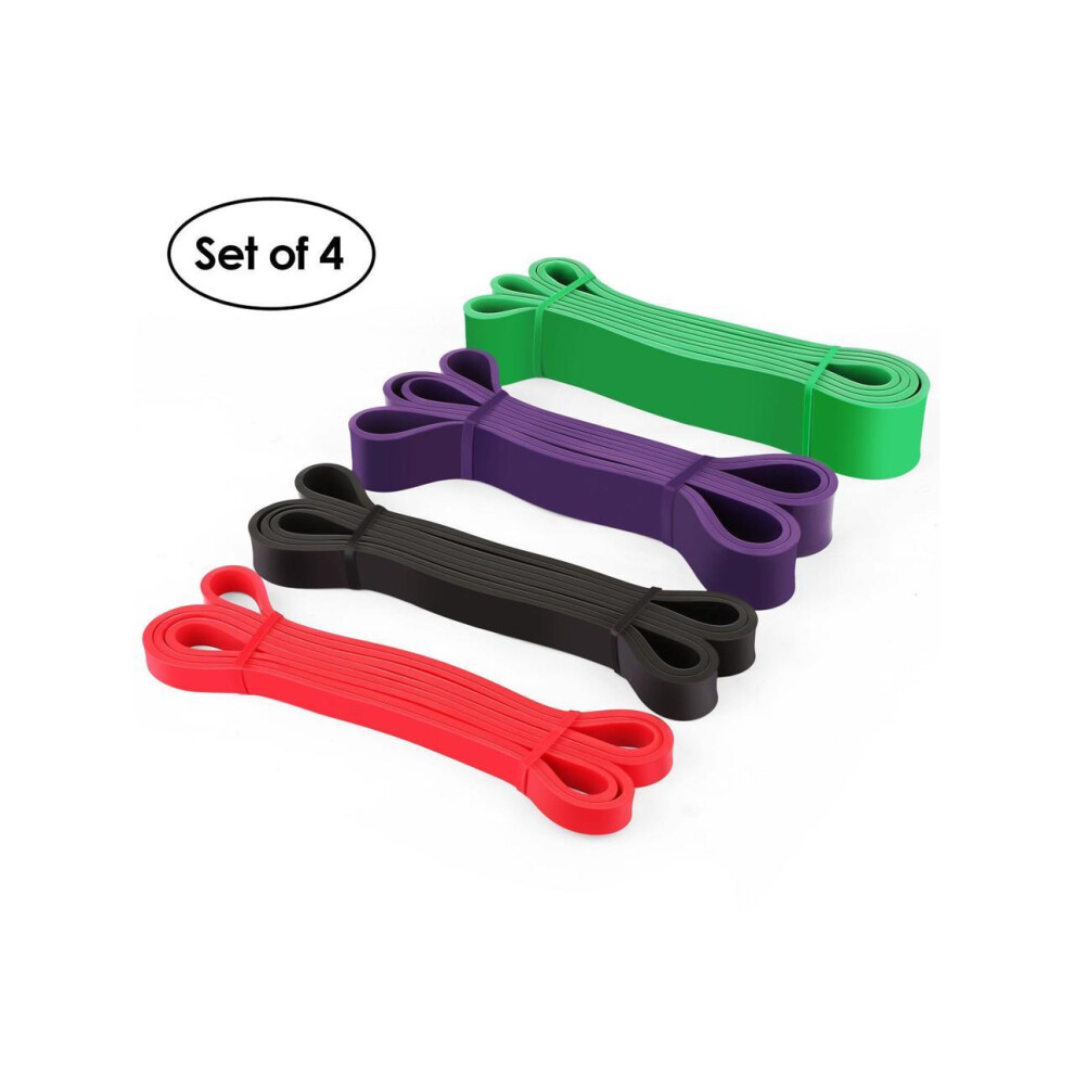 Werleo 4X Pull Up Bands - Resistance Bands - Premium Latex Loop Stretch Workout / Exercise Band - Mobility & Powerlifting Assist Bands For Body Fitness Train
