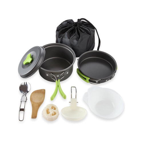 Camping Cookware Mess Kit Backpacking Gear & Hiking Outdoors Bug Out Bag Cooking 2