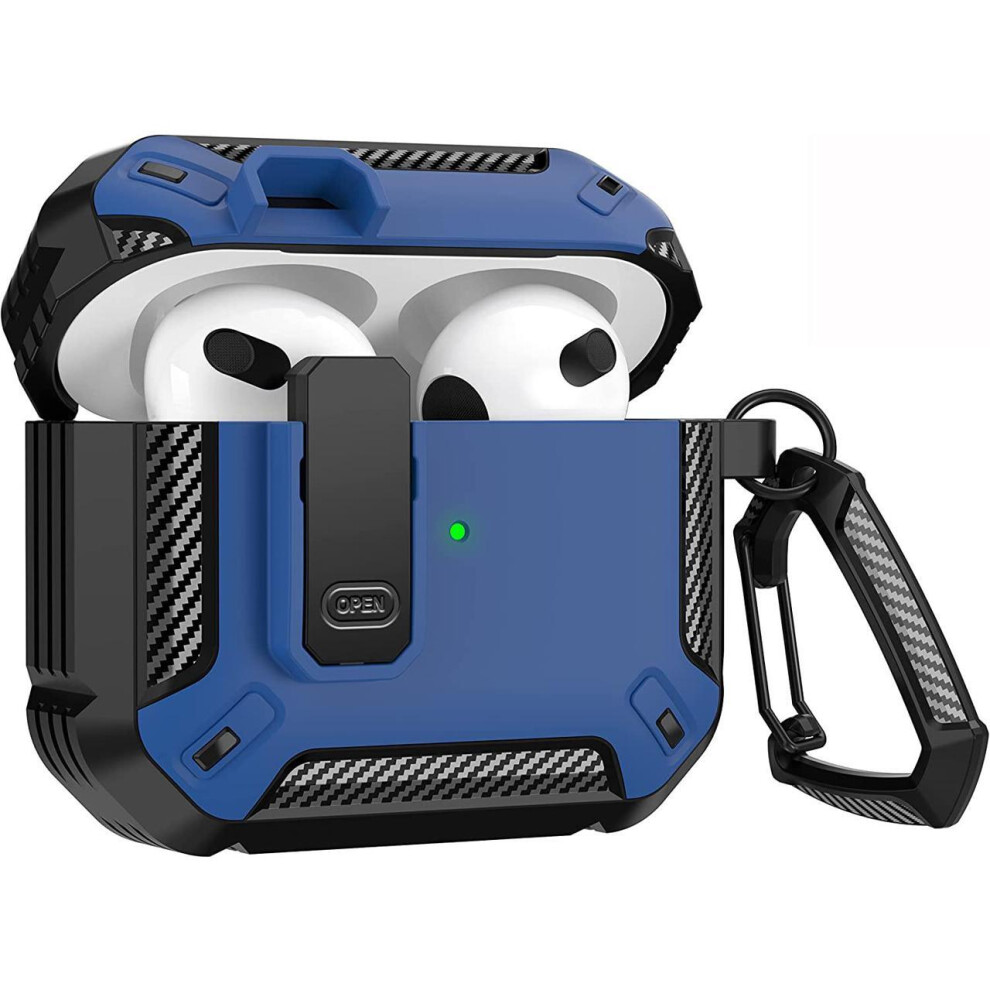 For Airpods 3 Case Cover 2021, Airpods 3 Protective Case With Lock Gen 3 Military Hard Shell Shockproof Cover With Keychain Compatible With Apple Air 609808285857