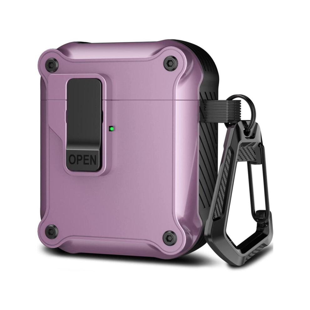 Photos - Case AirPods 2nd Generation & 1st Generation with Automatic Secure Lock Clip, Hard Shell Full-Body Protective Cover for Women Men
