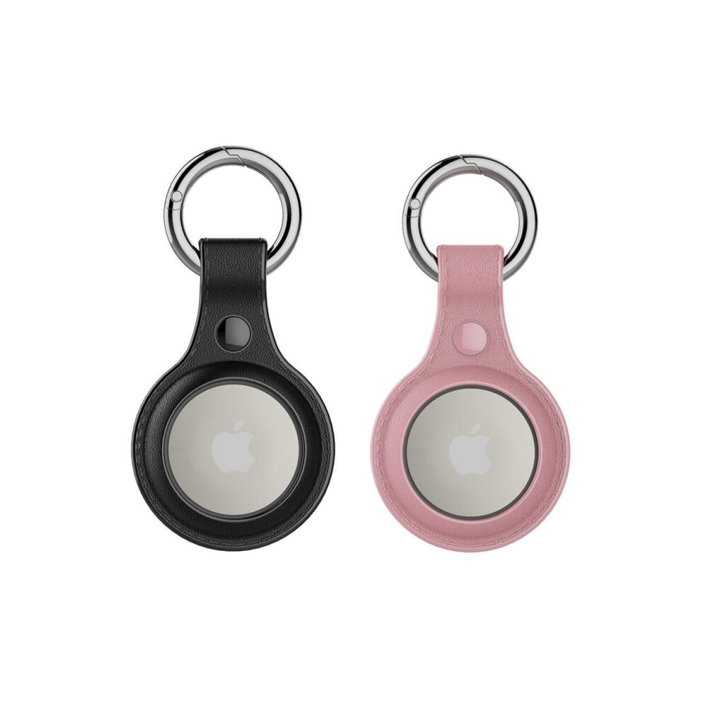 [2 Pack] Airtag Holder Waterproof & Airtag Keychain Leather, Air Tag Case Protective Tracker With Loop Key Ring For Apple Airtags, Airtag Cover For Wa 609808287042