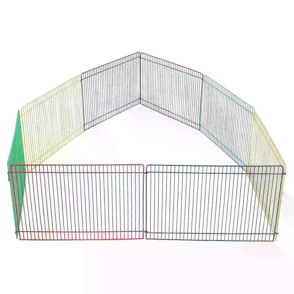 Lot de 8 clôtures arc-en-ciel pour hamster, lapin, parc, petite cage pour animaux de compagnie, cochon