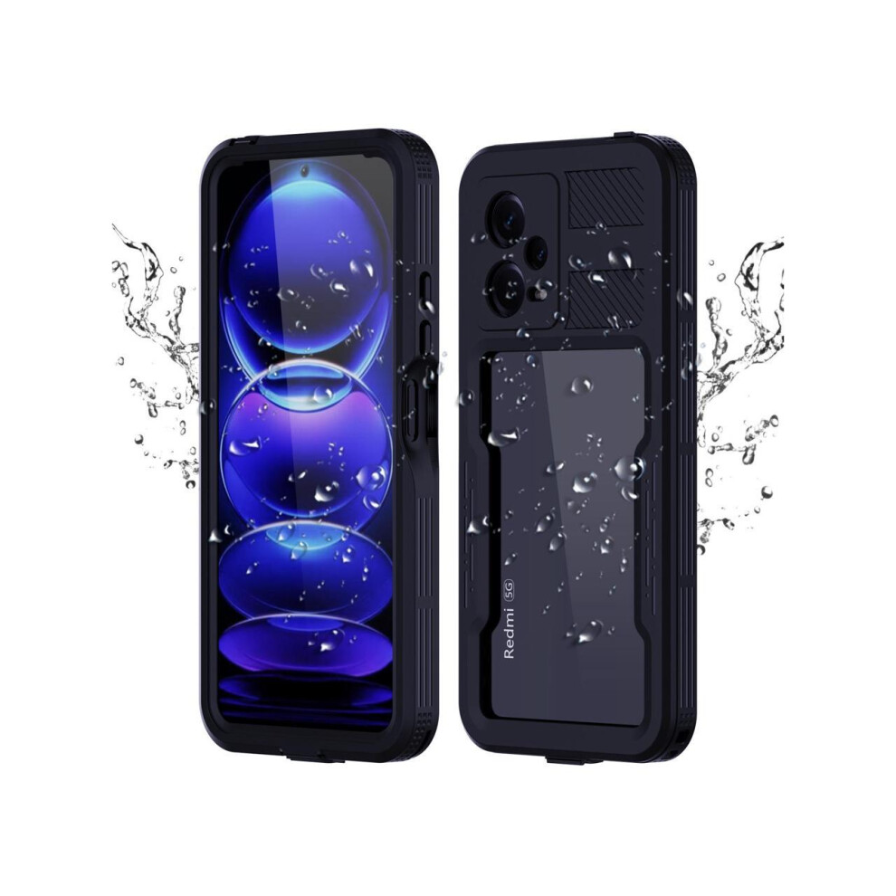 Waterproof Case For Xiaomi Redmi Note 12 5G, Ip68 Waterproof 360 Degree Protection Protective Case Shockproof Cover With Built-In Screen Protector 609808288582