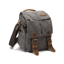 Vintage Canvas Camera Bag Waterproof Leather DSLR SLR Messenger Shoulder Bag for for Canon Nikon Sony Camera and Lens Accessories