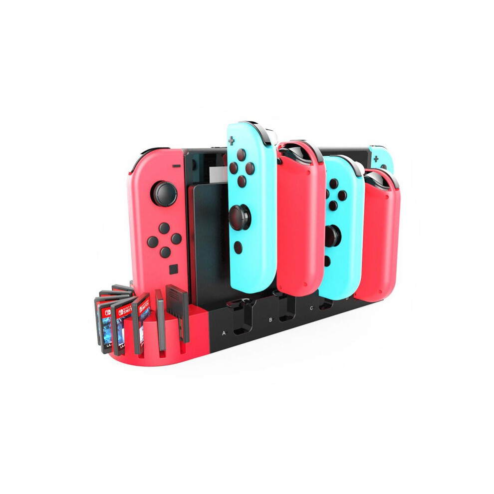 Switch Controller Charging Dock Station Compatible With Nintendo Switch & Oled Model Joycons, Switch Controller Charger Dock Station With 9 Game Stora 609808288797