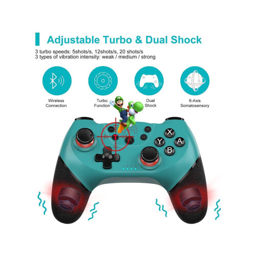 Switch Controller, Wireless Pro Controller Compatible for Nintendo Switch Bluetooth Switch Controller, PC Game Controller Supports Gyro Axis Turbo and 2