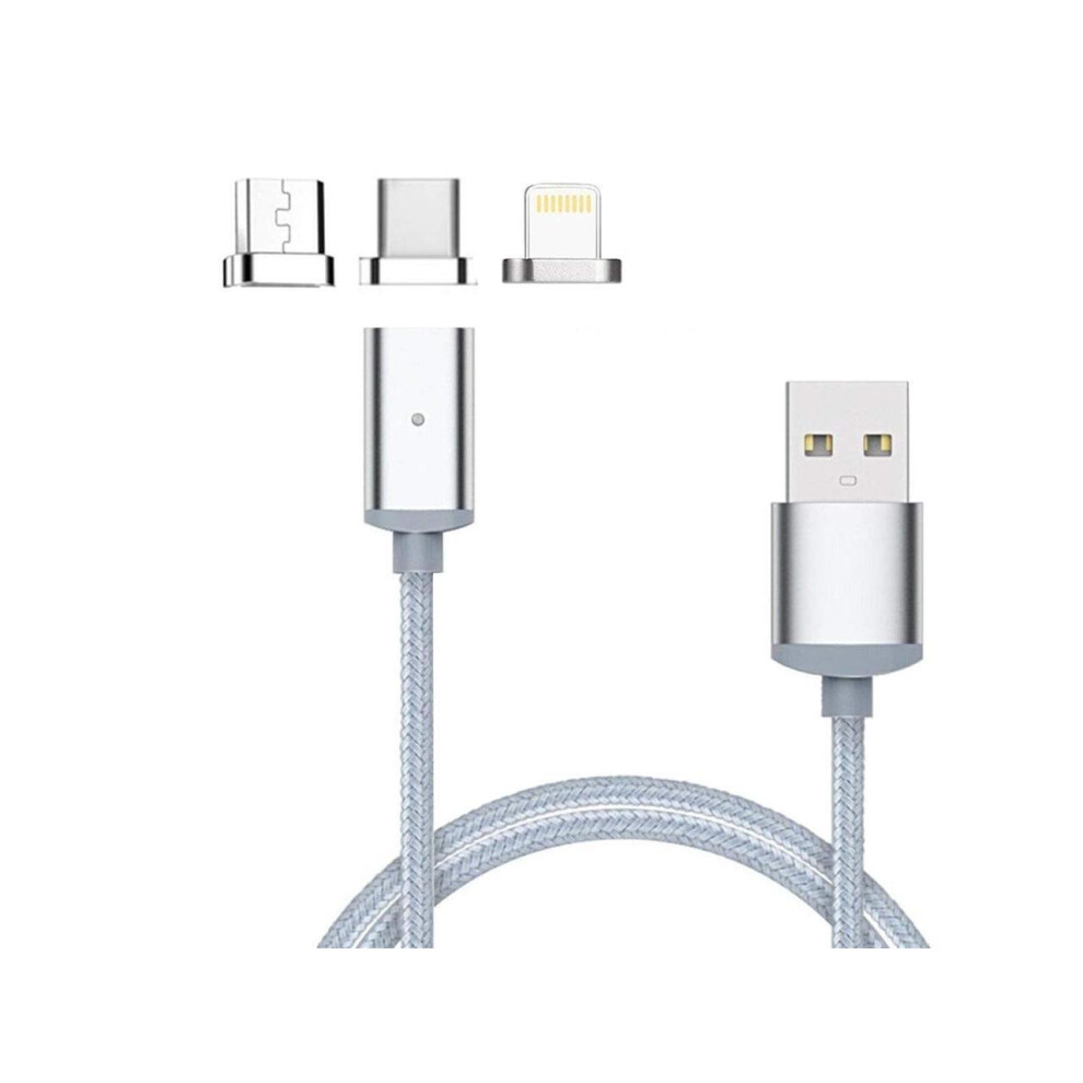 3 In 1 Magnetic Charging Cord Charger Cable With Micro Usb / Type C / Lightning Connector For Iphone,Ipad,Huawei, Htc,Lg,Samsung Galaxy,Sony Xperia An 609808290394