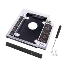 SATA 2nd SSD HDD Hard Drive Caddy Adapter Tray Enclosures, Universal 12.7mm 2.5'' SATA-III Laptop Hard Disk Holder for CD/DVD-ROM Optical SuperDrive T