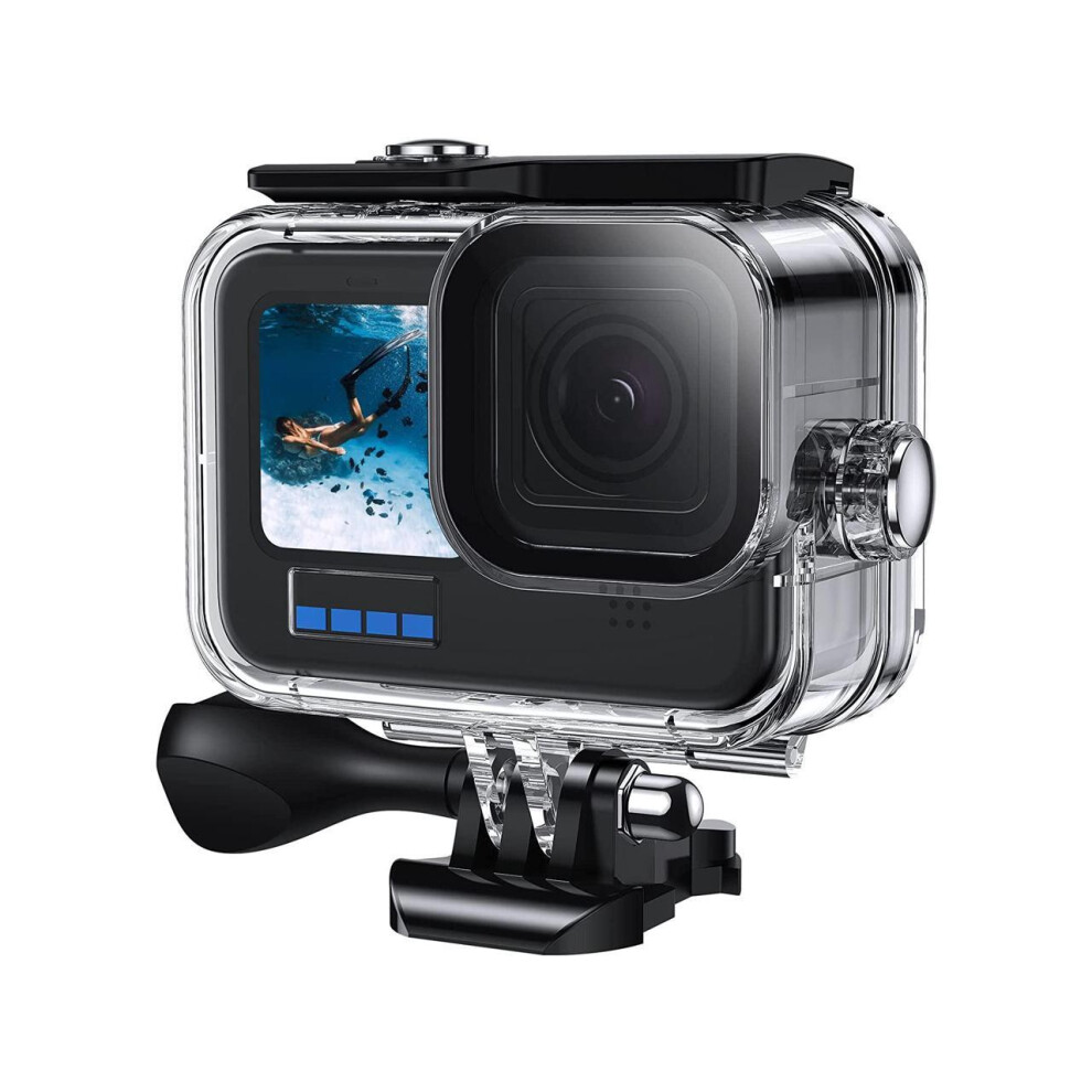 Waterproof Case For Gopro Hero 12 / Hero 11 / Hero 10 / Hero 9 60M/196Ft Underwater Protective Dive Housing Shell With Bracket Mount Accessorie Black 609808290981