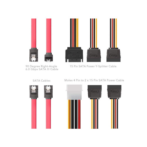 SATA Cable SATA Power Splitter Cable SSD SATA III Hard Drive Connection Cables 2