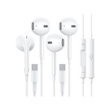 2 Pack USB C Headphones / Type C Earbuds Earphones Wired with Microphone & Remote Control Noise Cancelling Headsets for Samsung Galaxy S23/S22/S21/S20