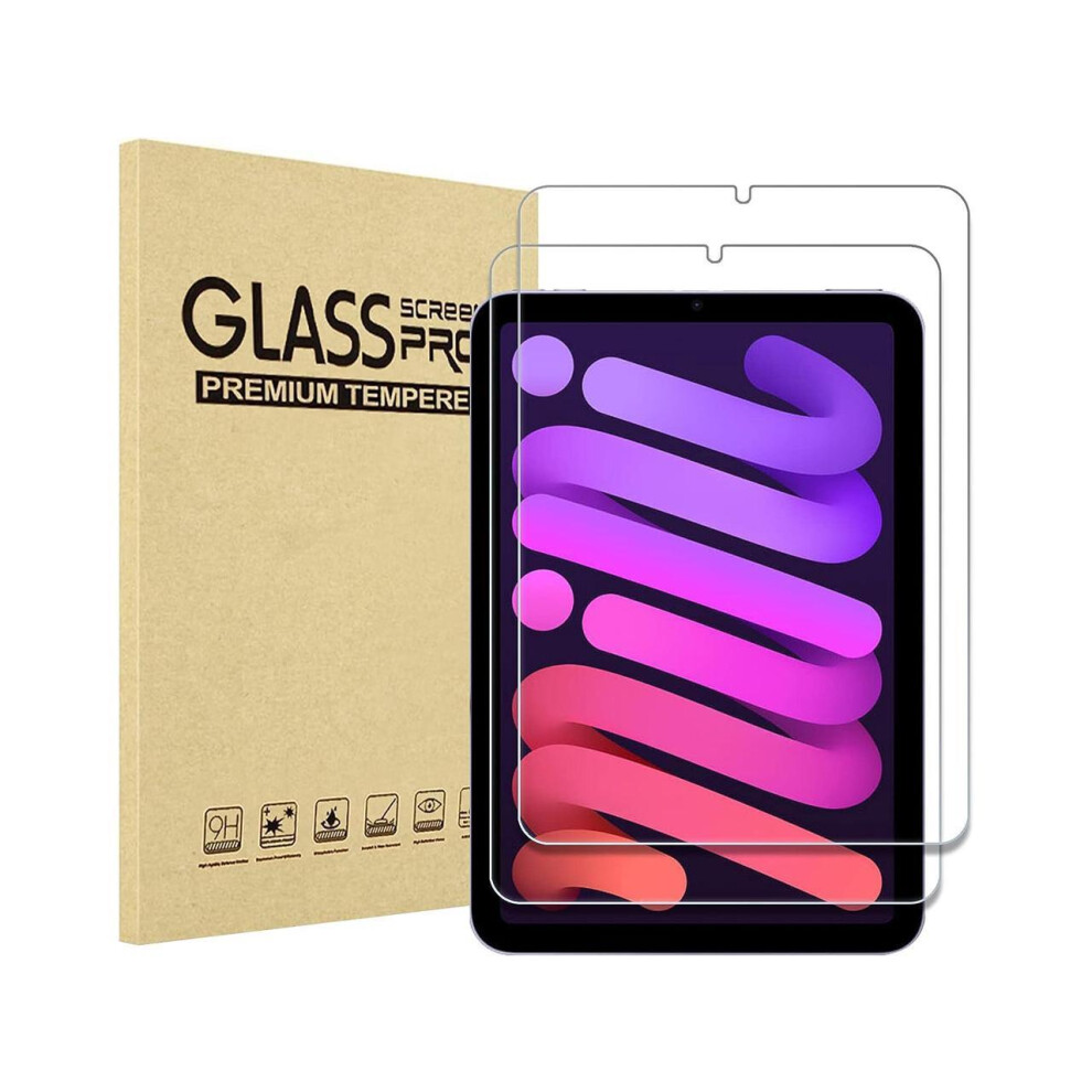 [2 Pack] Tempered Screen Protector For Ipad Mini 6 8.3 Inch 2021 Model A2567 A2568 A2569 Tempered Glass Film Protector, Face Id & Apple Pencil & Case 609808293593