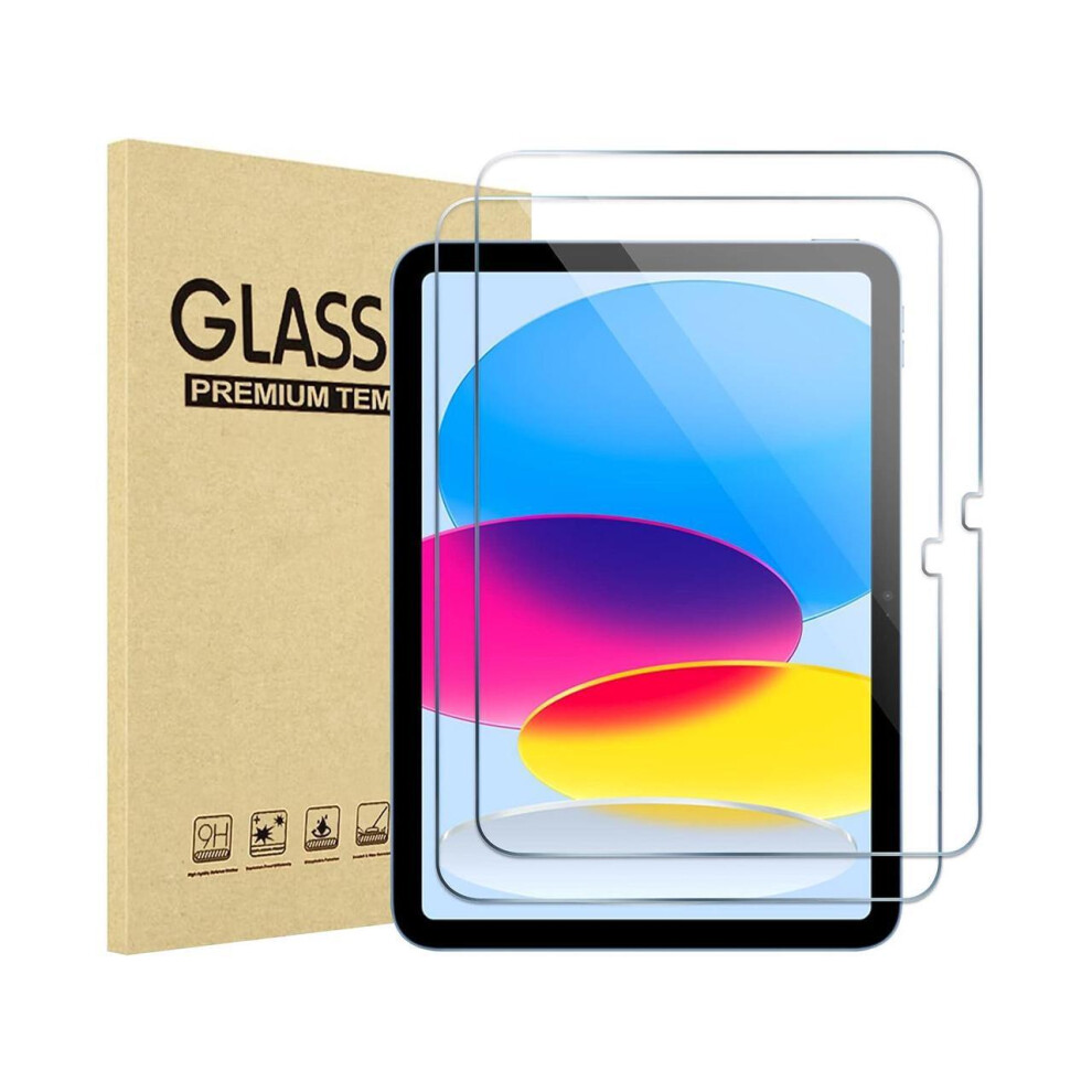 [2 Pack] Tempered Screen Protector For Ipad 10.9 10Th Generation 2022 Model A2696 A2757 A2777 Tempered Glass Film Protector, Face Id & Apple Pencil & 609808293609