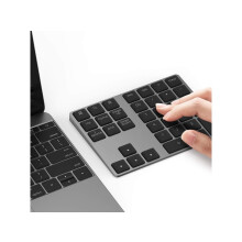Bluetooth Number Pad, Aluminum Rechargeable Wireless Numeric Keypad Slim 34-Keys External Numpad Keyboard Data Entry Compatible for Macbook, MacBook A