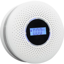 Smoke and Carbon Monoxide Detector 2-in-1 CO Smoke Alarm Detector with LCD Display and Sound Light Alarm for Home Garage Office RV
