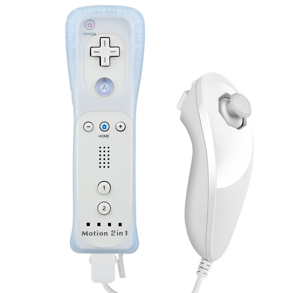 Wii Remote Plus And Nunchuck Controller With Silicone Case And Wrist Strap - (3Rd-Party Product) 609808273632