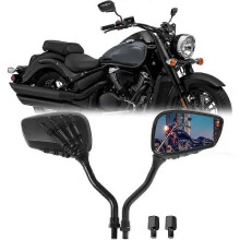 Zwarte schedel hand motorfiets achteruitkijkspiegels voor Harley Suzuki Honda Yamaha