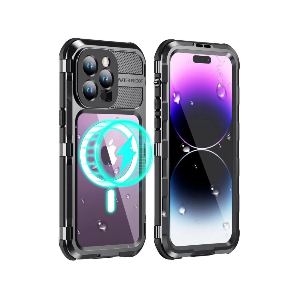 Waterproof Case For Iphone 15 Pro 6.1 Inch, Built-In [Screen Protector] [Ip68 Water Proof] [14Ft Military Grade Shockproof], Metal Full Body Aluminum 609808297003