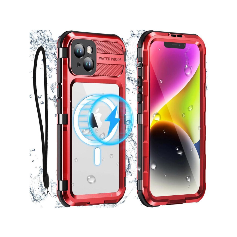 Waterproof Case For Iphone 15 6.1 Inch, Built-In [Screen Protector] [Ip68 Water Proof] [14Ft Military Grade Shockproof], Metal Full Body Aluminum Prot 609808297034