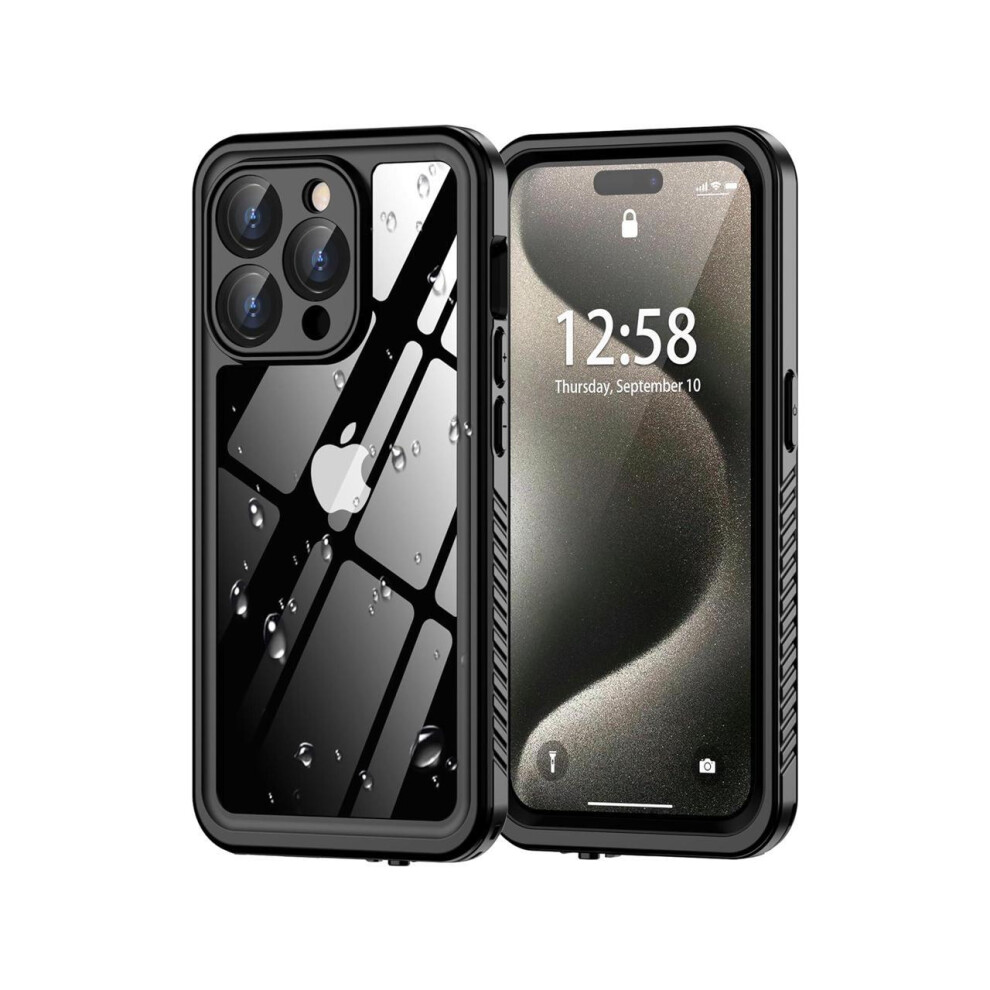 For Iphone 15 Pro Case Waterproof, Shockproof [Ip68 Waterproof] [Built-In Screen & Lens Protector] [Dustproof][Real 360] Full Body Heavy Duty Rugged 609808297126