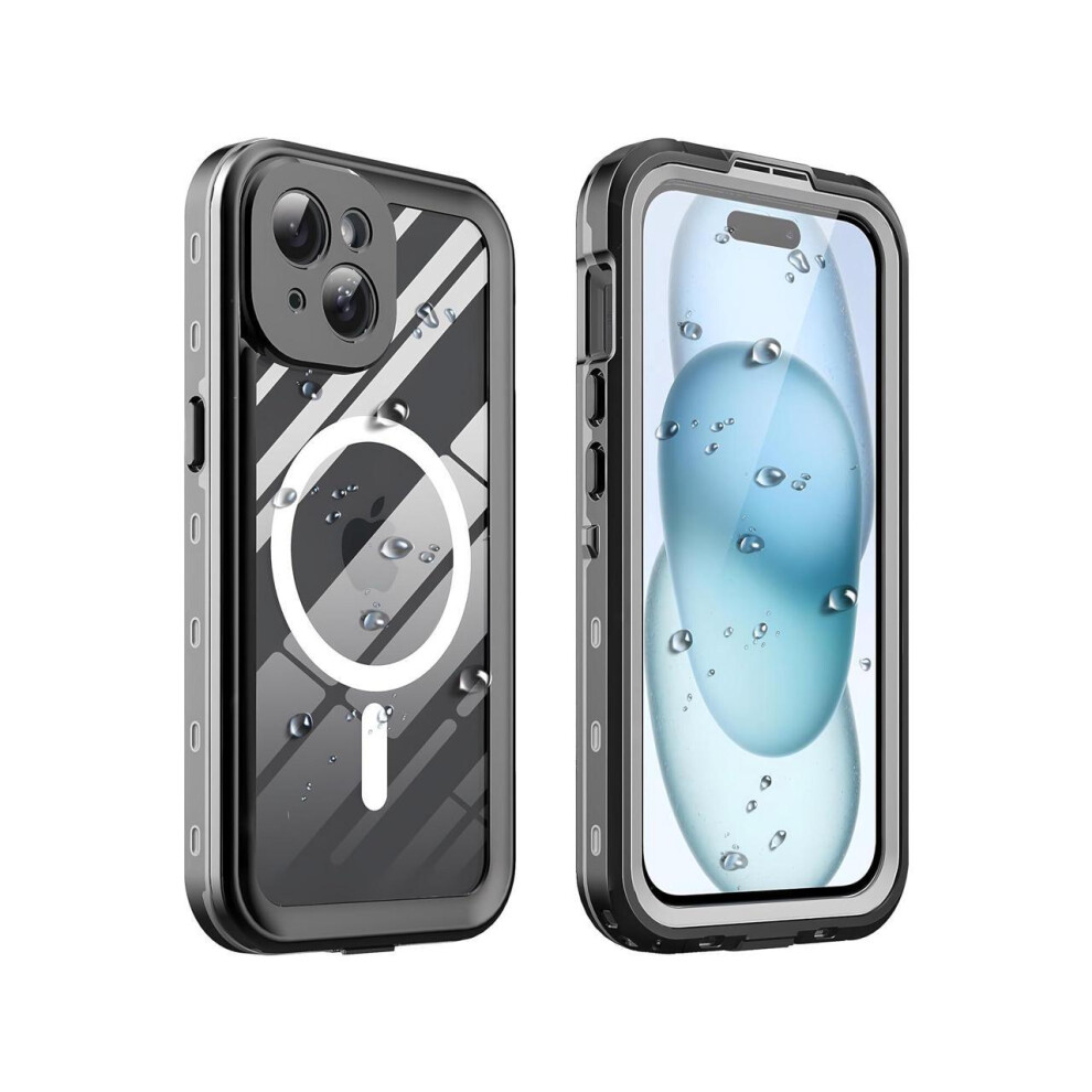 For Iphone 15 6.1 Inch Waterproof Case Magnetic, [Compatible With Magsafe][With Screen Protector][Ip68 Underwater][15Ft Military Dropproof][Dustproof] 609808297171