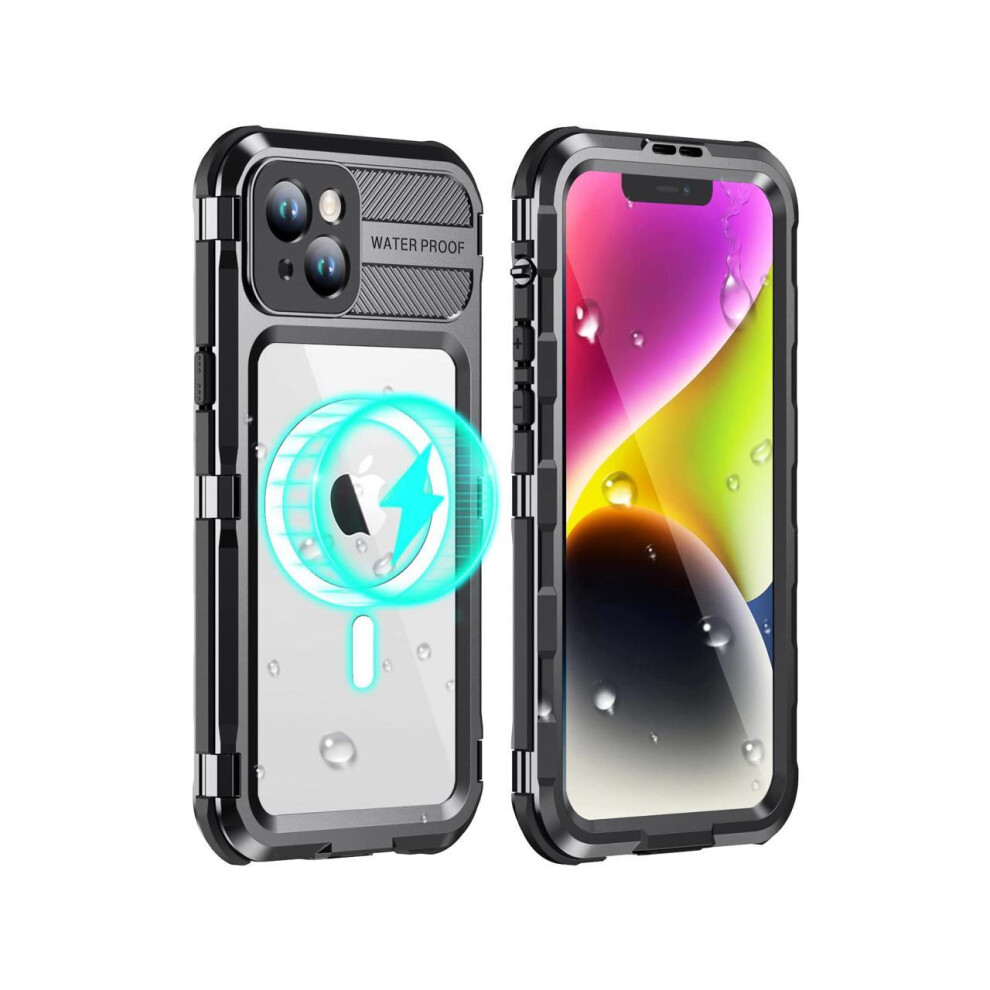 Waterproof Case For Iphone 15 6.1 Inch, Built-In [Screen Protector] [Ip68 Water Proof] [14Ft Military Grade Shockproof], Metal Full Body Aluminum Prot 609808297027
