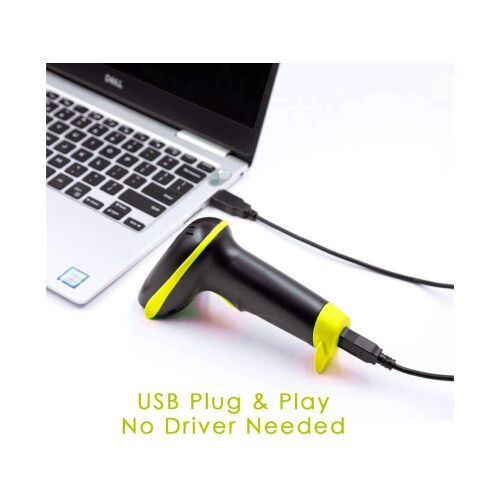 USB Barcode Scanner with Stand Automatic Sensing 1D Handheld Wired Laser Bar Code Reader Portable Hand Bar Code Scanner Fast Auto Scan for Warehouse R 2