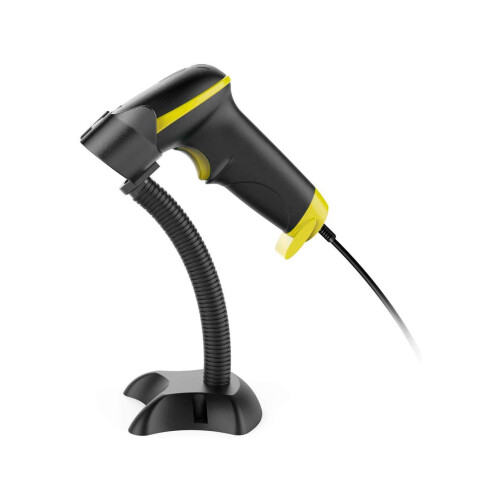 USB Barcode Scanner with Stand Automatic Sensing 1D Handheld Wired Laser Bar Code Reader Portable Hand Bar Code Scanner Fast Auto Scan for Warehouse R