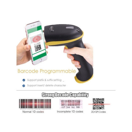 3-In-1 2D Barcode Scanner Bluetooth & 2.4G Wireless & USB Wired CMOS Image Bar Code Reader For QR PDF417 Data Matrix Screen Code USB Scanner with Mobi 2