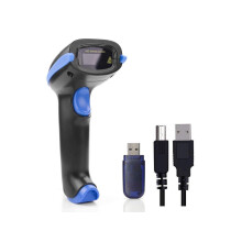 Wireless 2.4G Barcode Scanner Bar Code Reader Long Transmission Distance Automatic Laser Network USB Cordless & Wired 1D Bar-code Scanner for Mac Wind