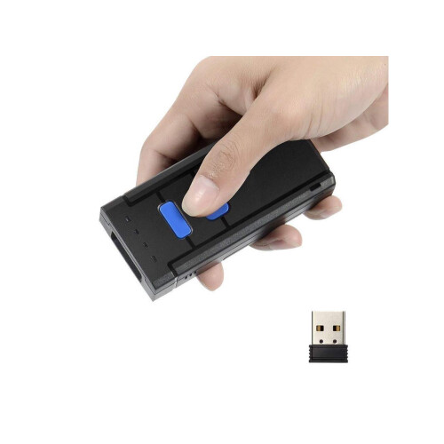 Barcode Scanner Portable 1D Wireless Bluetooth Barcode Reader Compatible with Windows Android iOS Systems for Store Supermarket Warehouse Library 1