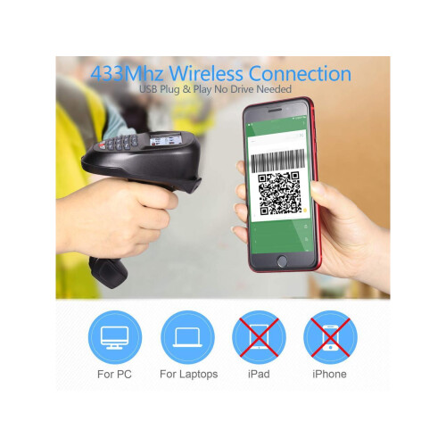 Barcode Scanner 1D 2D QR PDF417 Wireless and Collector Portable Data Terminal Inventory Device Bar Code Reader PDT with TFT Color LCD Screen & USB Cra 2